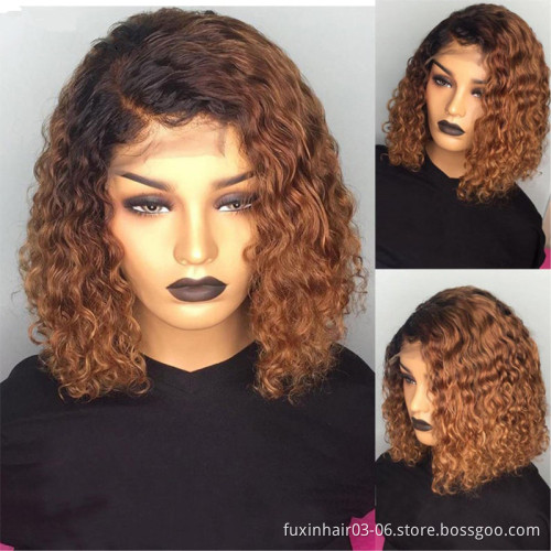 Human Hd Lace Frontal Short Straight Bob Wigs With Bangs Colored Brown Remy Human Hair Wigs Swiss Lace Front Bob Wig With Fringe